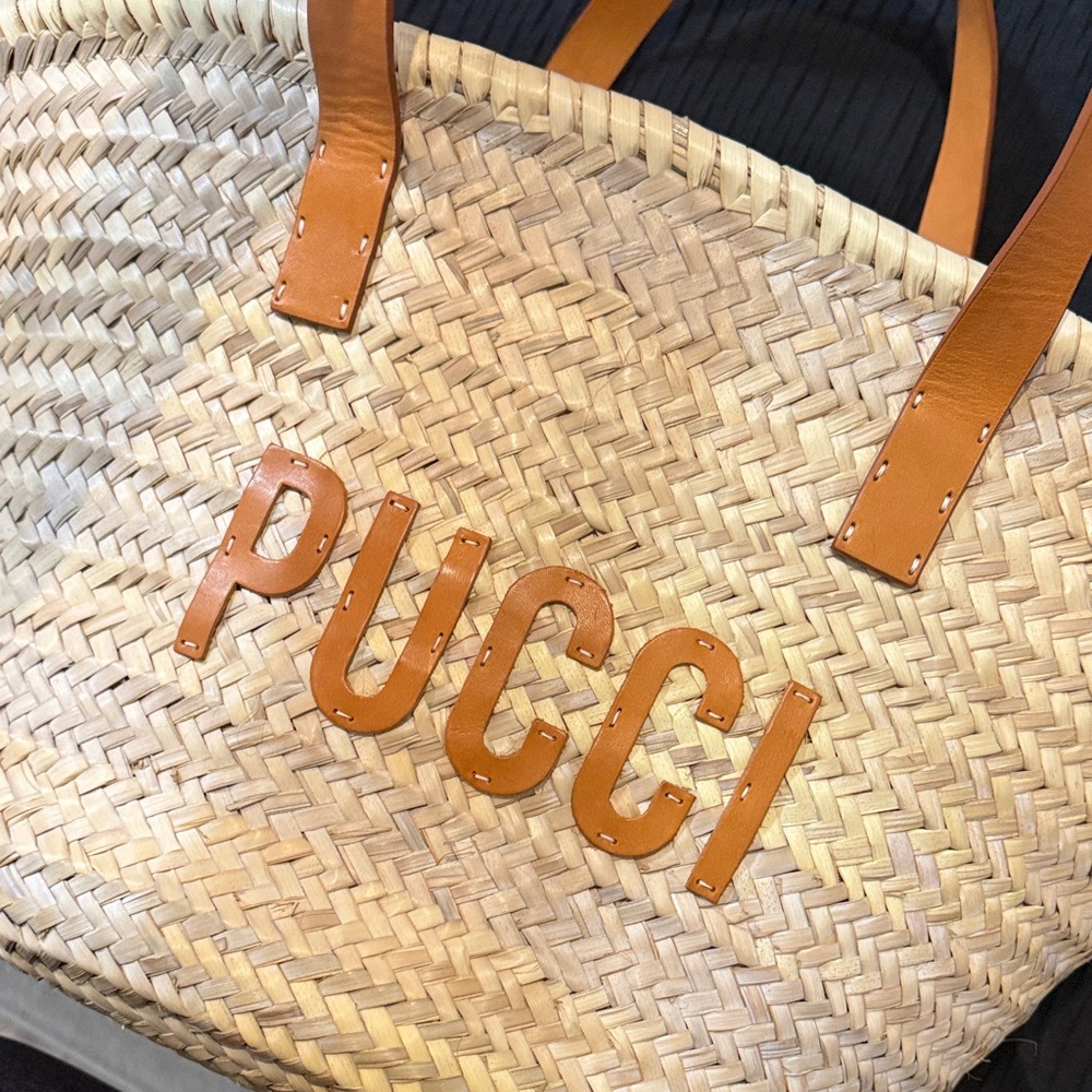 Large Emilio Pucci Woven Tote Bag - Picture 4 of 7